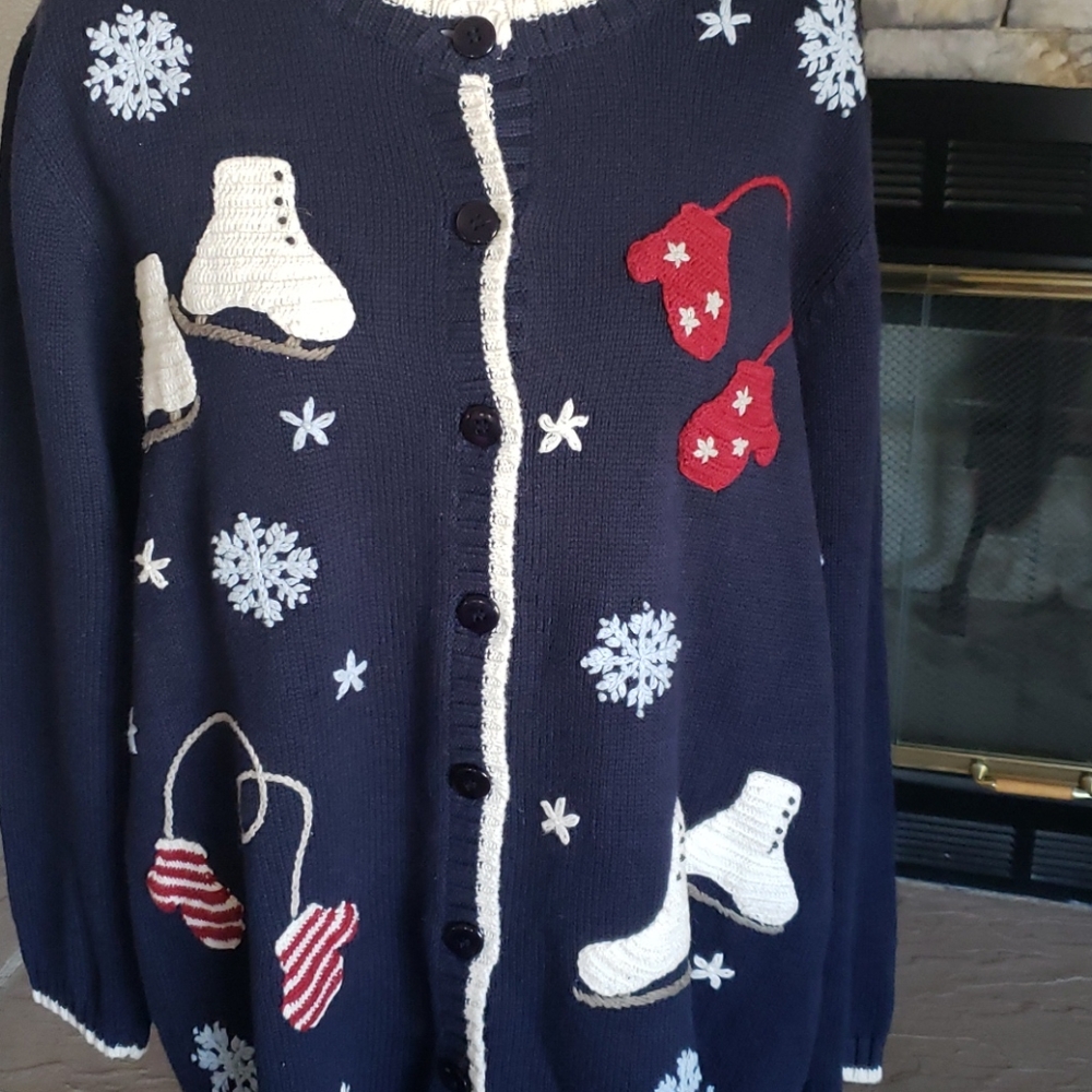 Cherokee Plus Size Cardigan Christmas Sweater